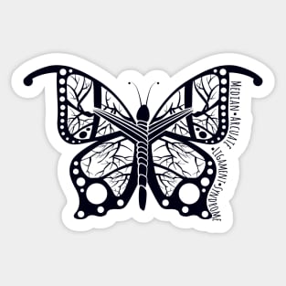 MALS Double Sided Butterfly (Black) Sticker